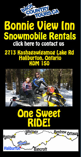 Back Country Tours Snowmobiling at Bonnie View Inn Haliburton