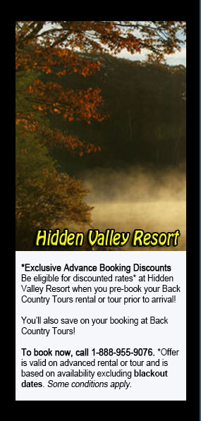 Back Country Tours Snowmobiling at Hidden Valley Resort Muskoka