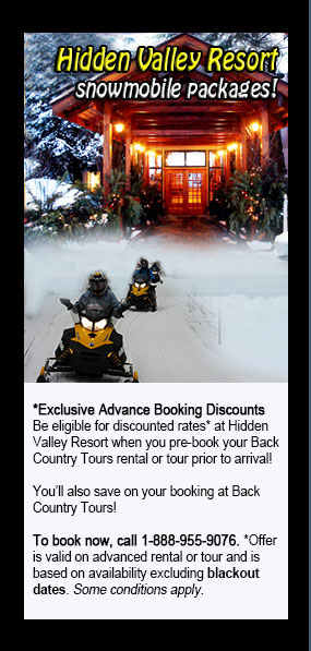 Back Country Tours Snowmobiling at Hidden Valley Resort Muskoka