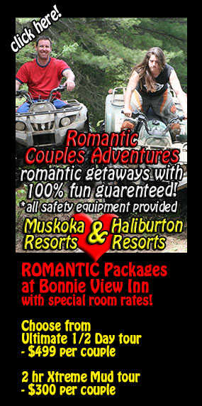 couples adventures atv muskoka haliburton bonnie view inn