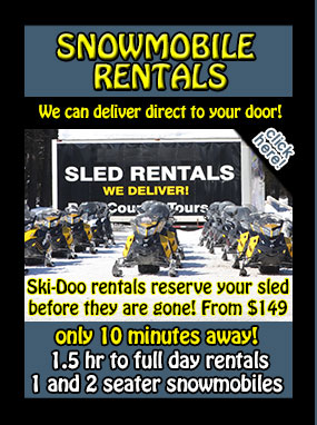 snowmobile rentals Deerhurst resort muskoka ontario
