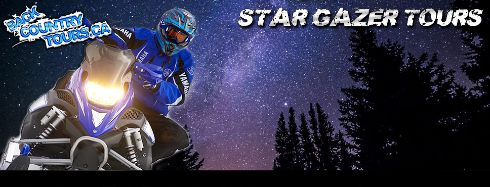 Snowmobile night tours, star gazing night time snowmobile tours