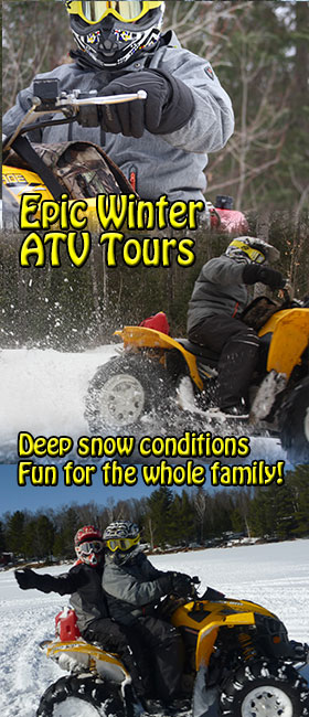 winter family atv tour muskoka and algonquin park ontario