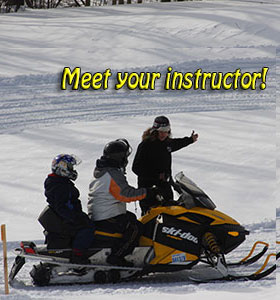 meet your guide for a free snowmobile riding lesson