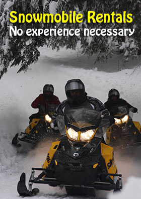 sled rental at Pinestone Resort run by back country tours